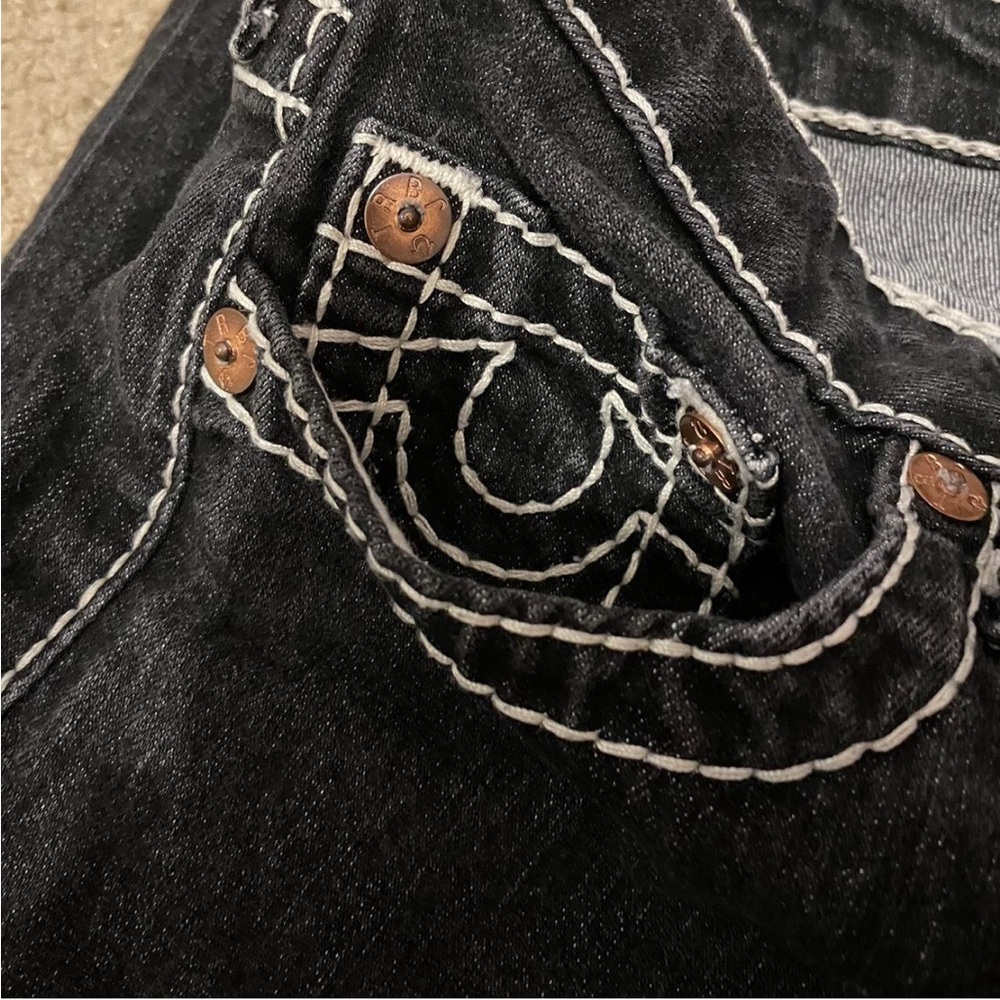 True Religion Black Women's Jeans with White Stitching
